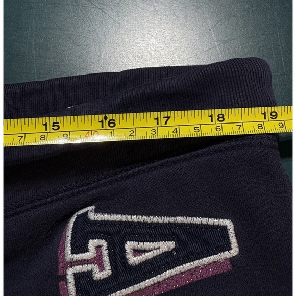 Vintage Y2K Aeropostale Sweatpants Women XL Low Rise Blue Pink Rhinestone Preppy - Picture 5 of 10